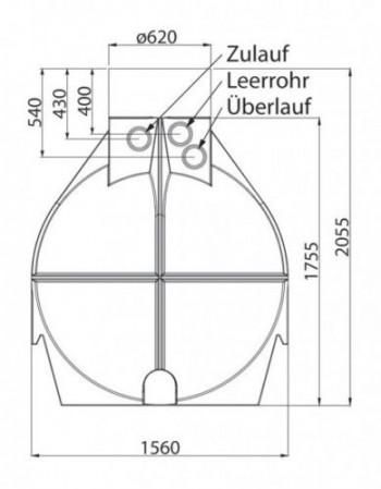 Ozeanis 3300l Regenspeicher inkl. Domschacht